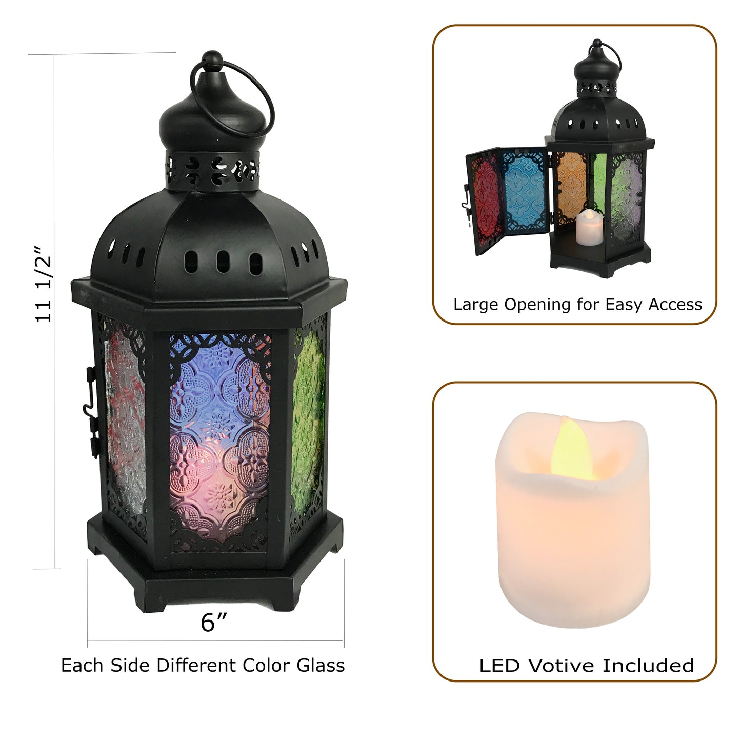 Allgala Glass Moroccan Candle Lantern