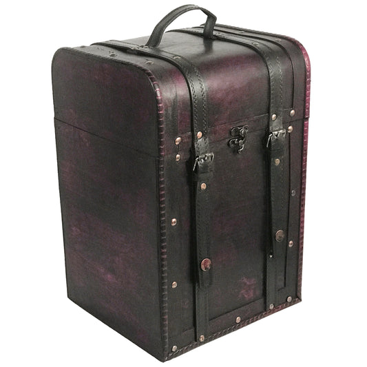 Allgala Wooden Wine 4-Bottle Chest with Antique Finish - HD90201