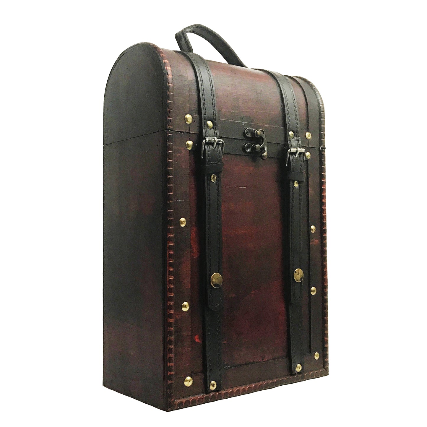 Allgala Wooden Wine Box 2-Bottle Chest with Antique Finish - HD90201