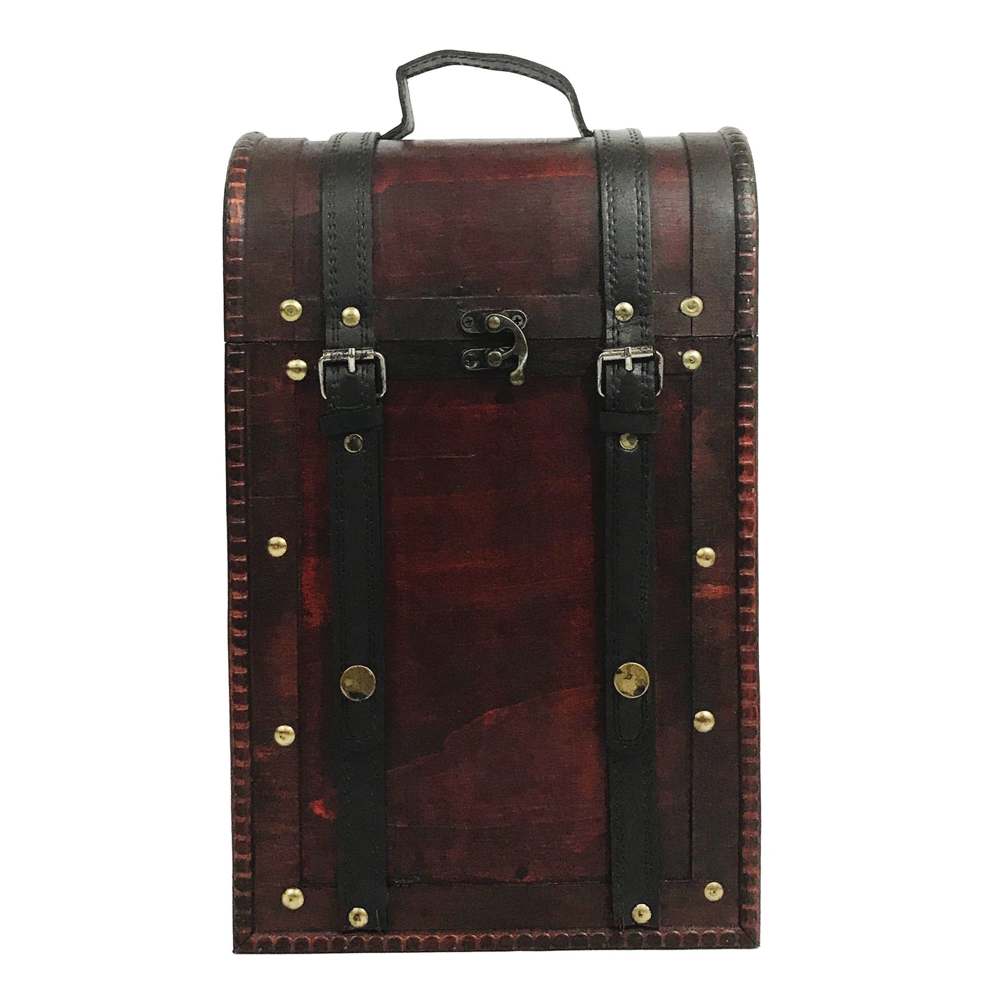 Allgala Wooden Wine Box 2-Bottle Chest with Antique Finish - HD90201