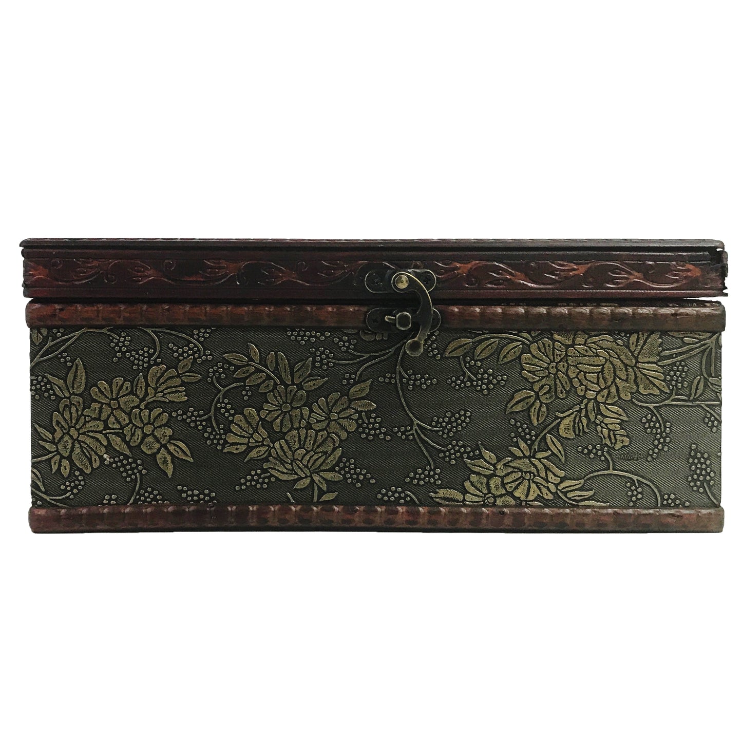 Allgala Wooden Box Antique Wooden Tissue Box Holder, Flat Top Style