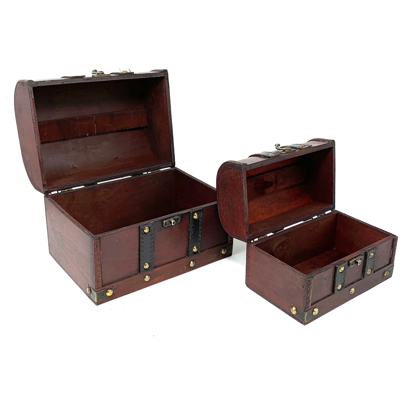 Allgala Wooden Box Antique Wooden Jewelry Treasure Trinket Keepsake Box 2-PC Set HD90206