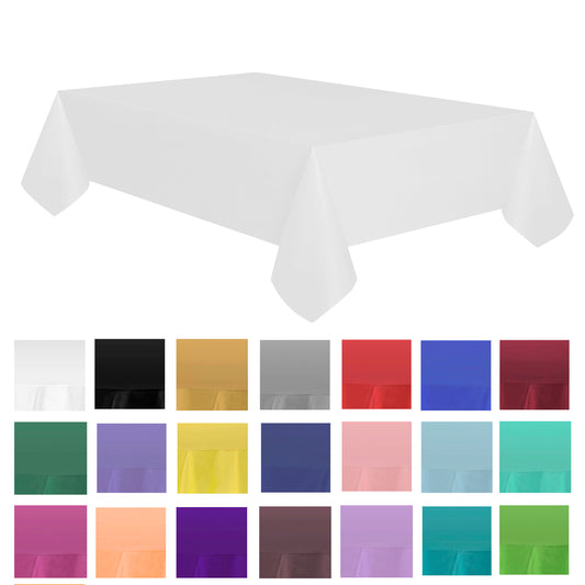 Allgala Table Cover 12-PK Premium Medium Duty Disposable 54"x108" Rectangle Plastic Tablecloth