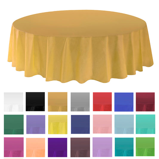 Allgala Table Cover 12-PK Premium Medium Duty Disposable 84" Round Plastic Tablecloth