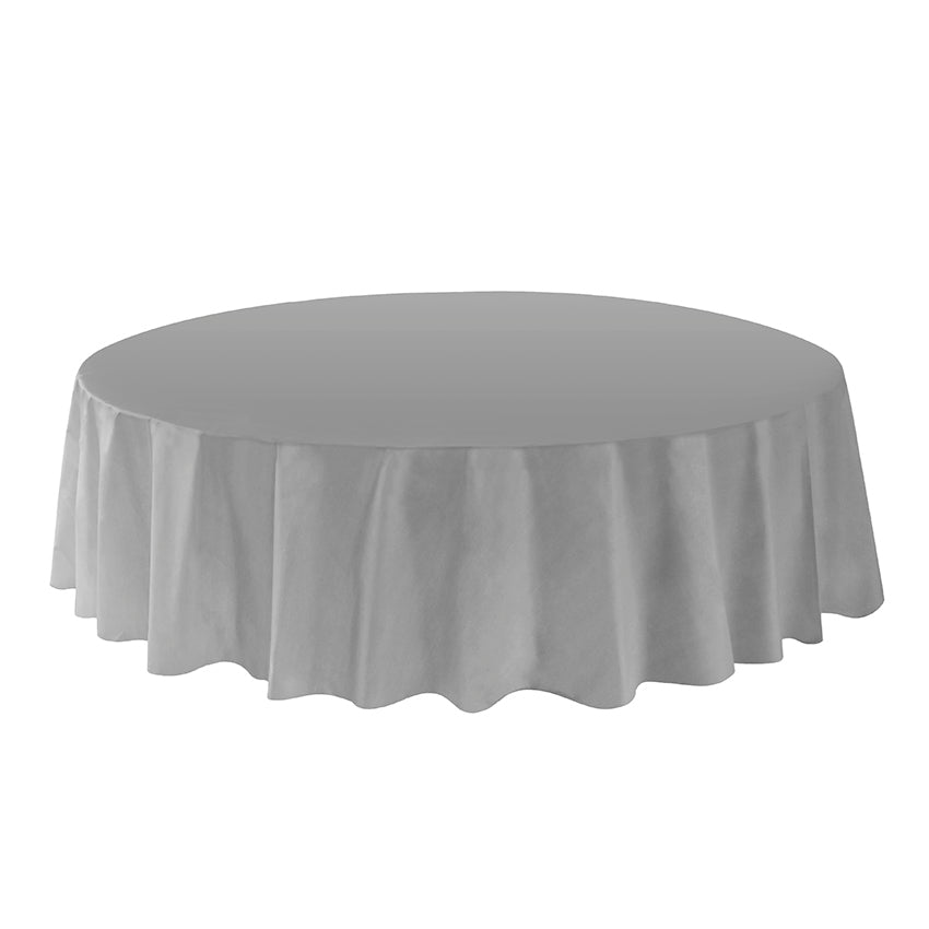 Allgala Table Cover 12-PK Premium Medium Duty Disposable 84" Round Plastic Tablecloth