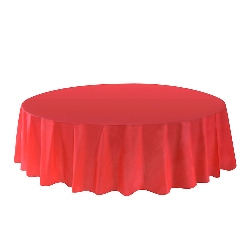 Allgala Table Cover 6-PK Premium Medium Duty Disposable 84" Round Plastic Tablecloth (Various Color Available)