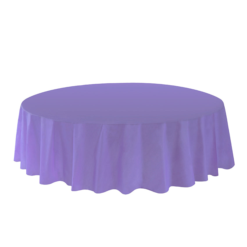 Allgala Table Cover 6-PK Premium Medium Duty Disposable 84" Round Plastic Tablecloth (Various Color Available)