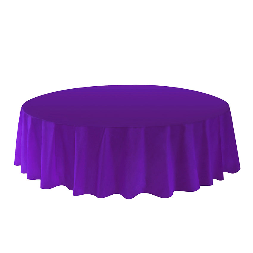 Allgala Table Cover 6-PK Premium Medium Duty Disposable 84" Round Plastic Tablecloth (Various Color Available)