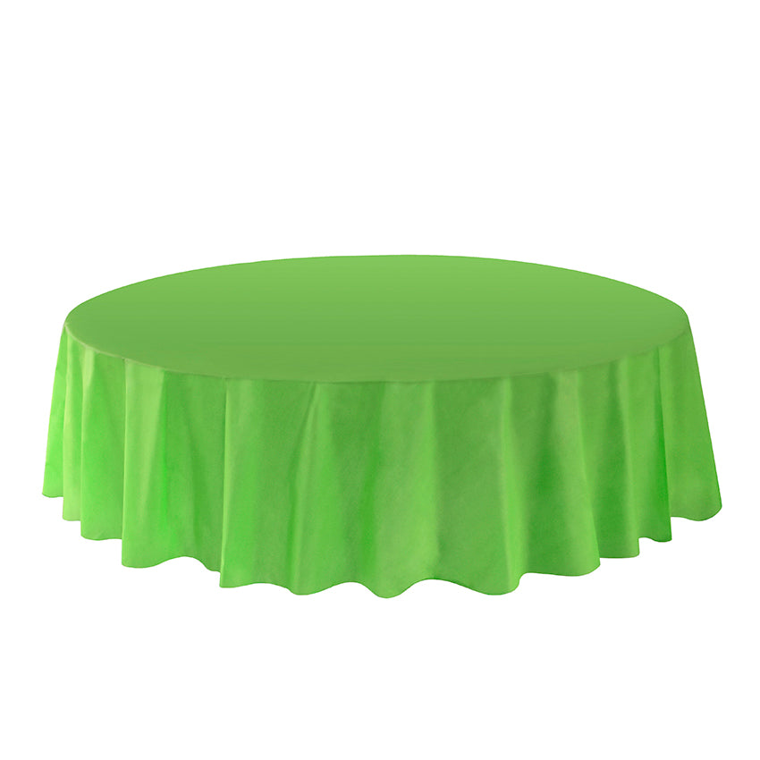 Allgala Table Cover 6-PK Premium Medium Duty Disposable 84" Round Plastic Tablecloth (Various Color Available)