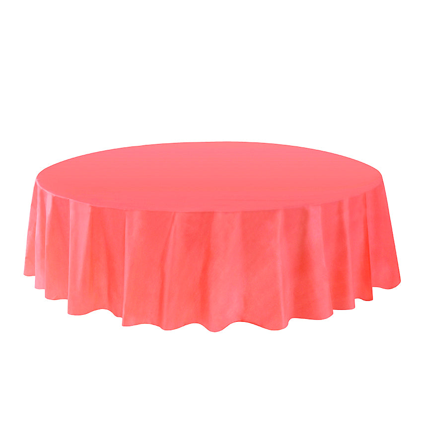 Allgala Table Cover 6-PK Premium Medium Duty Disposable 84" Round Plastic Tablecloth (Various Color Available)