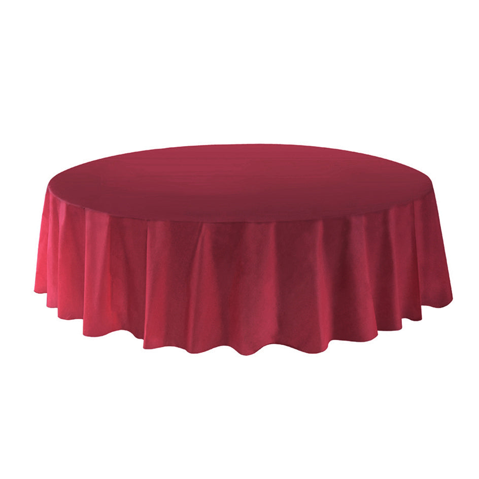 Allgala Table Cover 6-PK Premium Medium Duty Disposable 84" Round Plastic Tablecloth (Various Color Available)