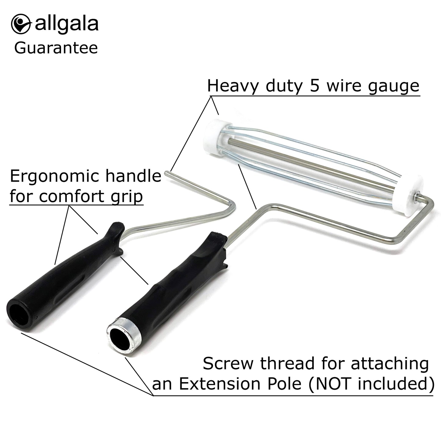 Allgala Paint Kit 12-Piece Premium Painting Roller Kit Set with Roller Frames, Covers, Steel Tray, Brush, Mixer, Masking Tape etc - TH10302