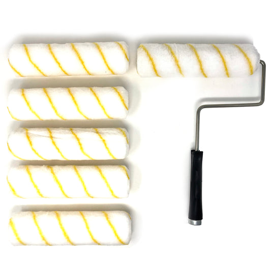 Allgala Paint Roller 6-Piece 9 Inch Shedless Lint Free Paint Roller Cover with Roller Frame - TH10305
