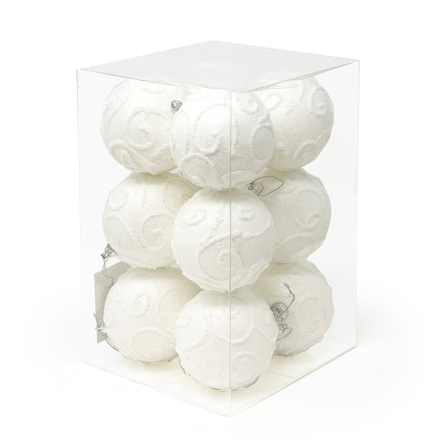 Allgala Christmas Ornament Balls 12 Pack 3 Inch - Glitter Decorated Foam