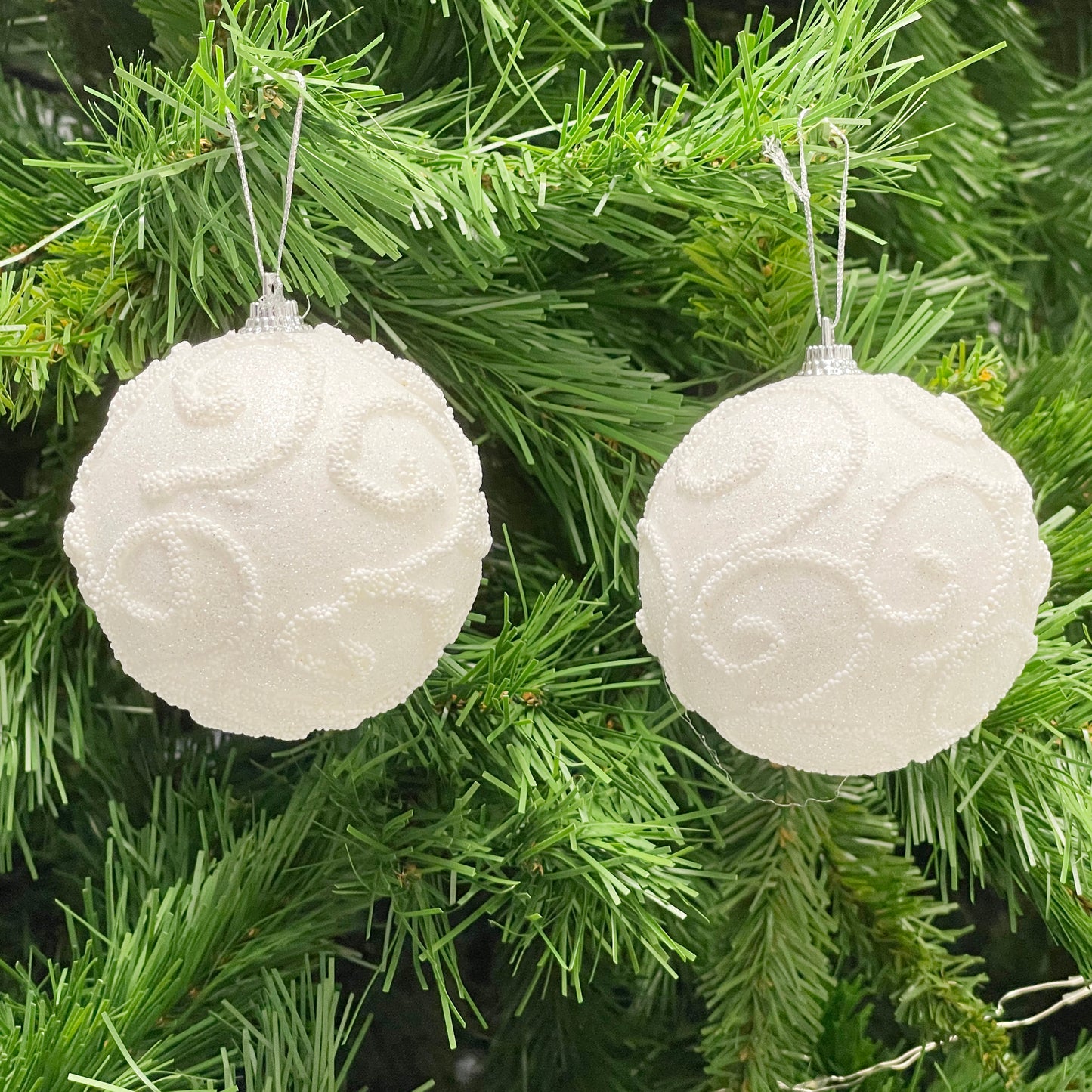 Allgala Christmas Ornament Balls 12 Pack 3 Inch - Glitter Decorated Foam