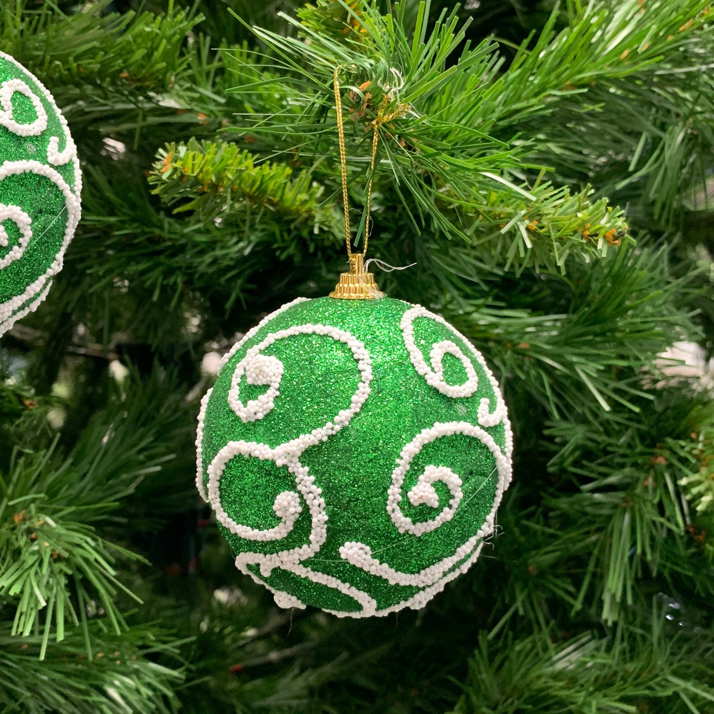 Allgala Christmas Ornament Balls 12 Pack 3 Inch - Glitter Decorated Foam
