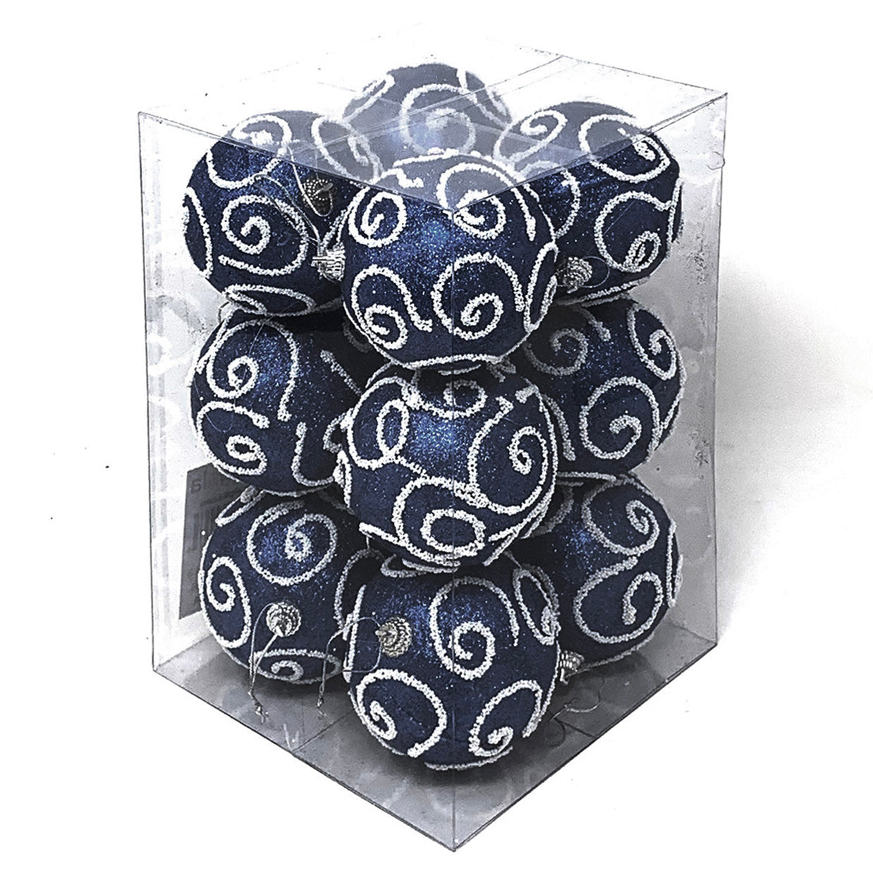 Allgala Christmas Ornament Balls 12 Pack 3 Inch - Glitter Decorated Foam