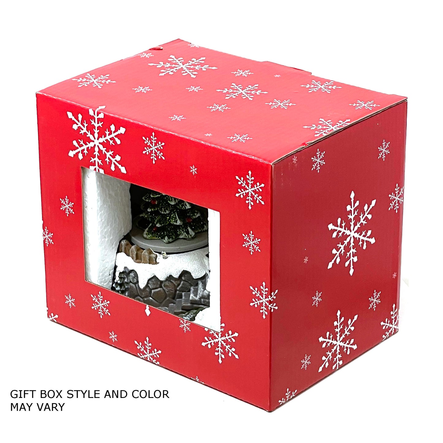 Crafted Polyresin Christmas House Collectable Figurine with USB and Battery Dual Power Source-Family Choir and Tree-XH93415
