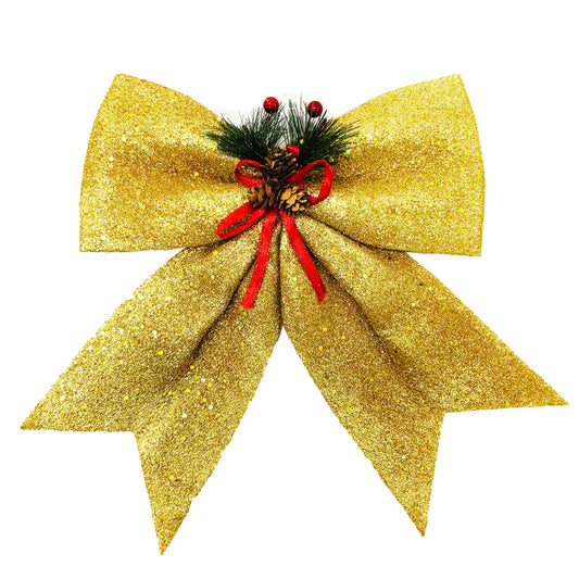 Allgala Christmas Decorative Bows for Wreaths, Garlands & Christmas Trees – Gold