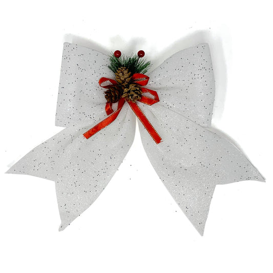 Allgala Christmas Decorative Bows for Wreaths, Garlands & Christmas Trees – White