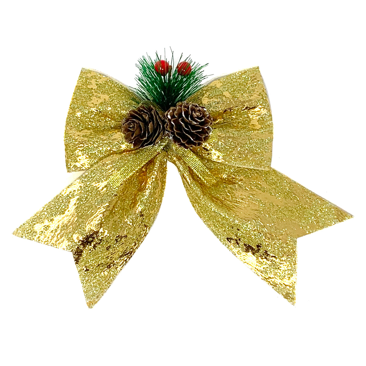 Allgala Christmas Decorative Bows for Wreaths, Garlands & Christmas Trees – Gold Foil