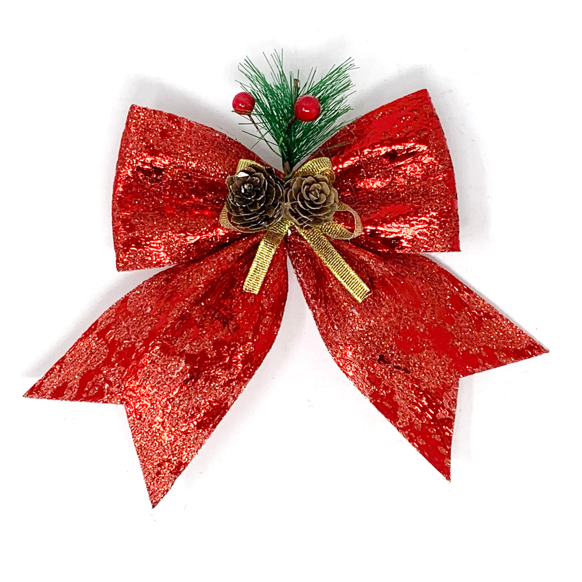 Allgala Christmas Decorative Bows for Wreaths, Garlands & Christmas Trees – Red Foil