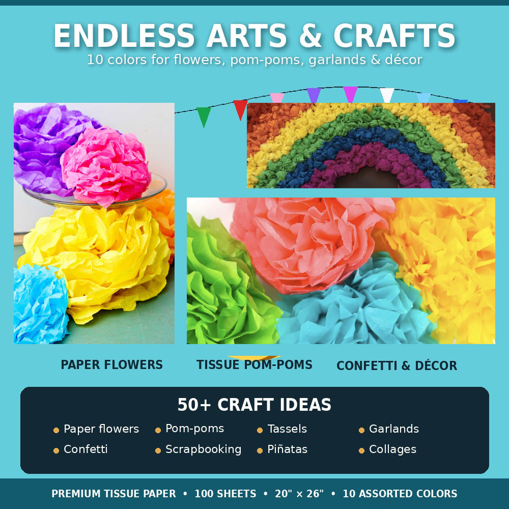 Allgala Assorted Tissue Paper, 20 x 26 in – Gift Wrapping & Crafts