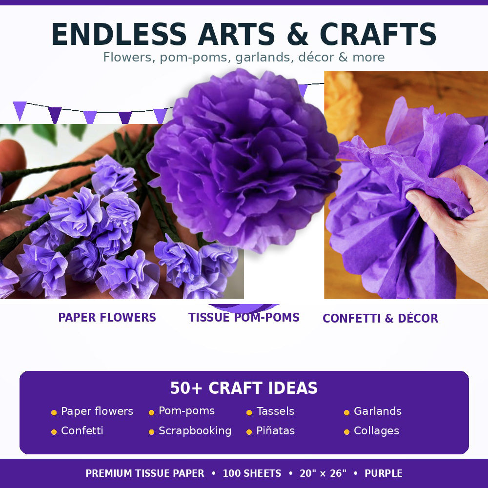 Allgala Purple Tissue Paper, 20 x 26 in – Gift Wrapping & Crafts