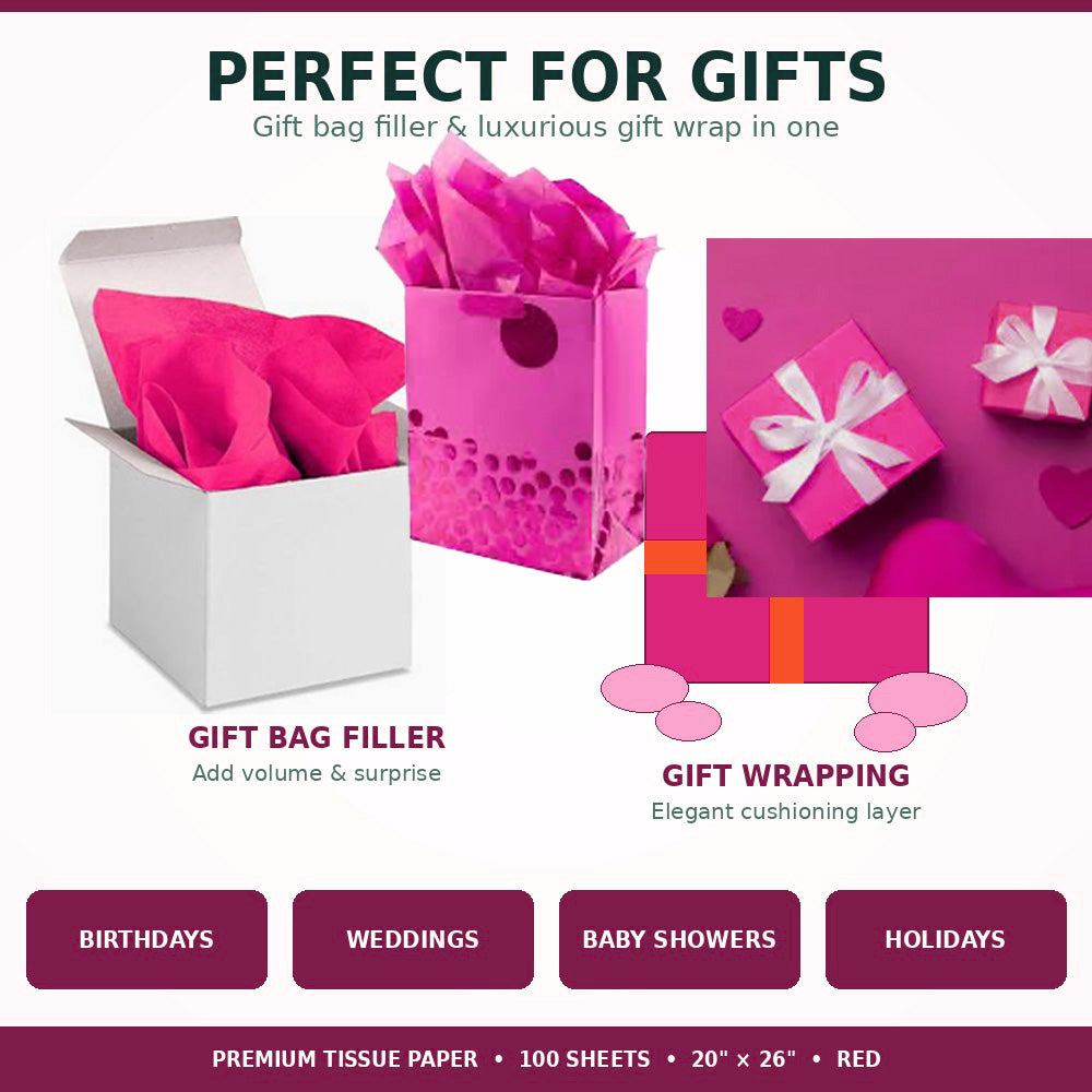 Allgala Fuchsia Tissue Paper, 20 x 26 in – Gift Wrapping & Crafts