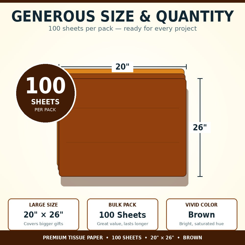 Allgala Brown Tissue Paper, 20 x 26 in – Gift Wrapping & Crafts