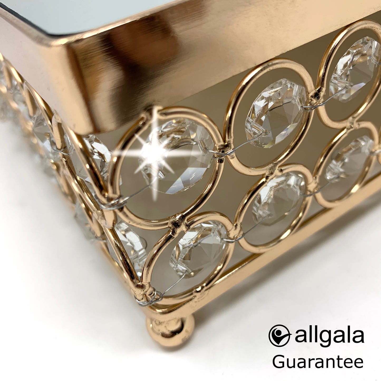 Crystal Cake Stand 3 Piece Set High Quality Rectangle Crystal Cake Stand with Mirror Plate