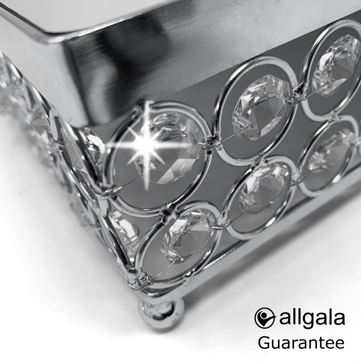 Crystal Cake Stand 3 Piece Set High Quality Rectangle Crystal Cake Stand with Mirror Plate