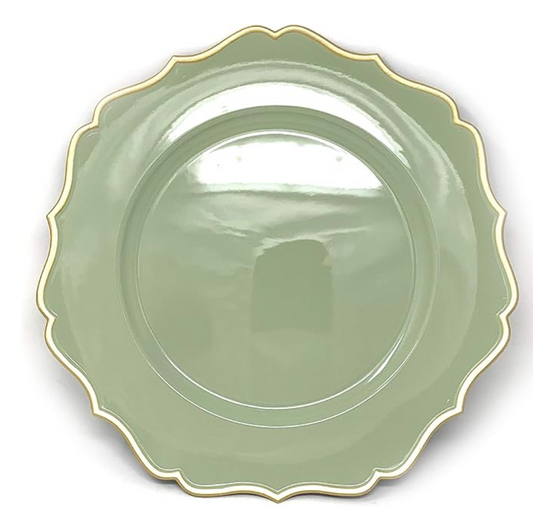 150 Heavy Quality Round Charger Plates-Floral Sage-HD80346