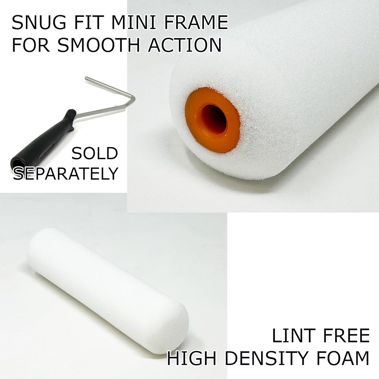 Allgala Paint Roller 6" Mini Shedless Foam Roller Paint Roller Cover