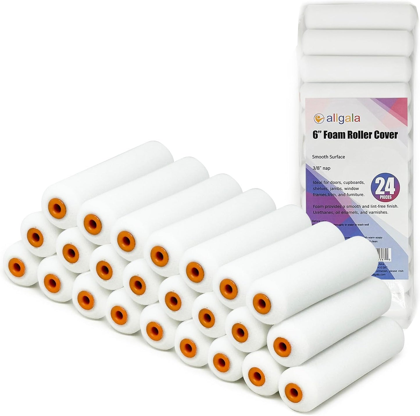 Allgala Paint Roller 6" Mini Shedless Foam Roller Paint Roller Cover