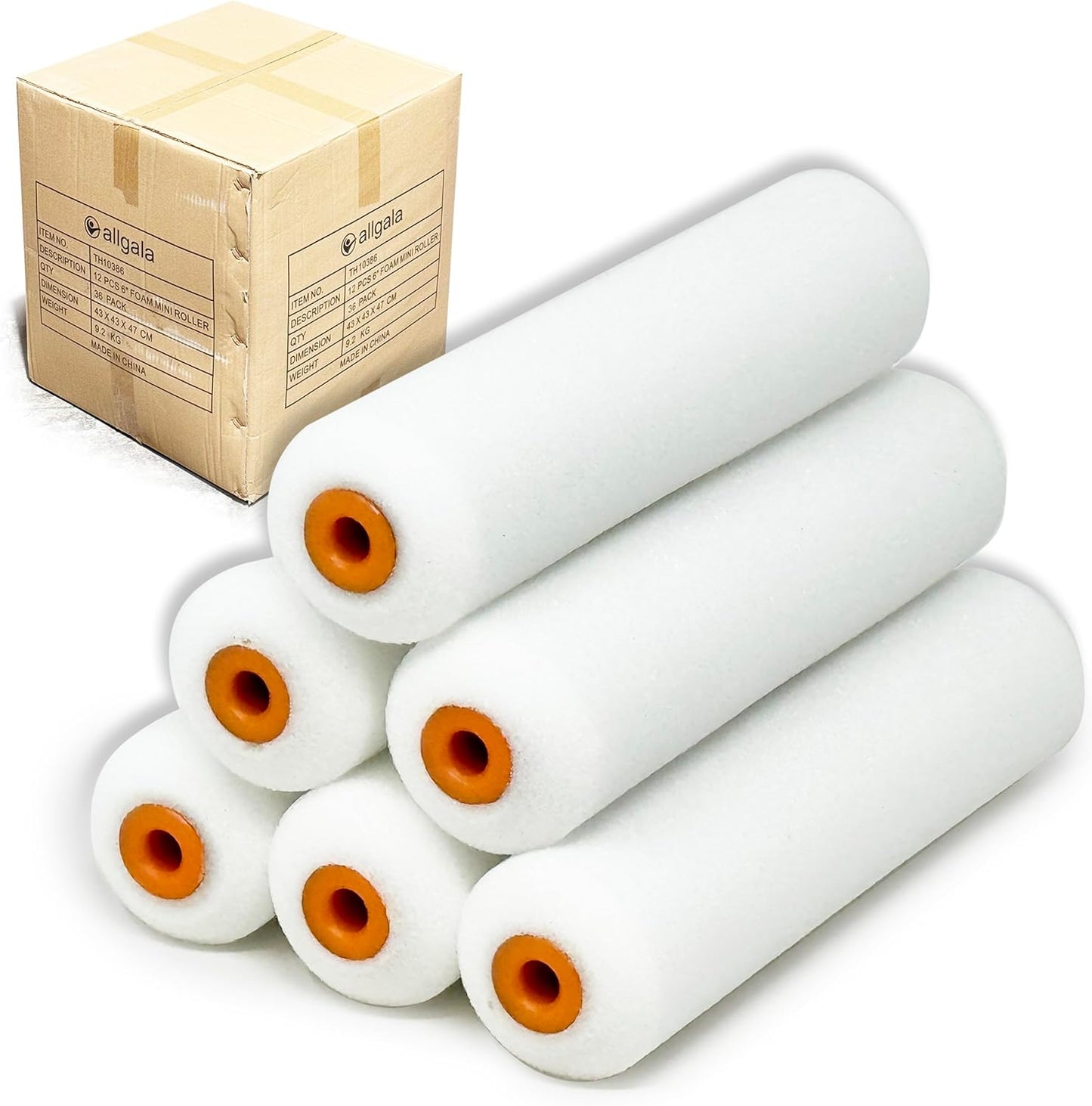 Allgala Paint Roller 6" Mini Shedless Foam Roller Paint Roller Cover