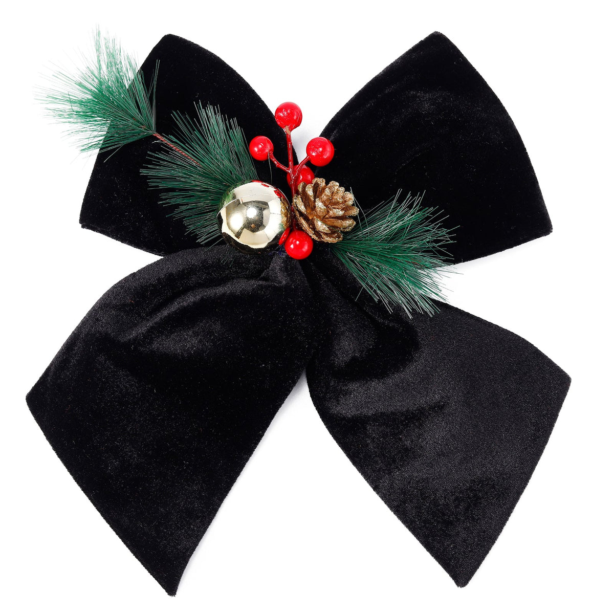 Black velvet Christmas bow set