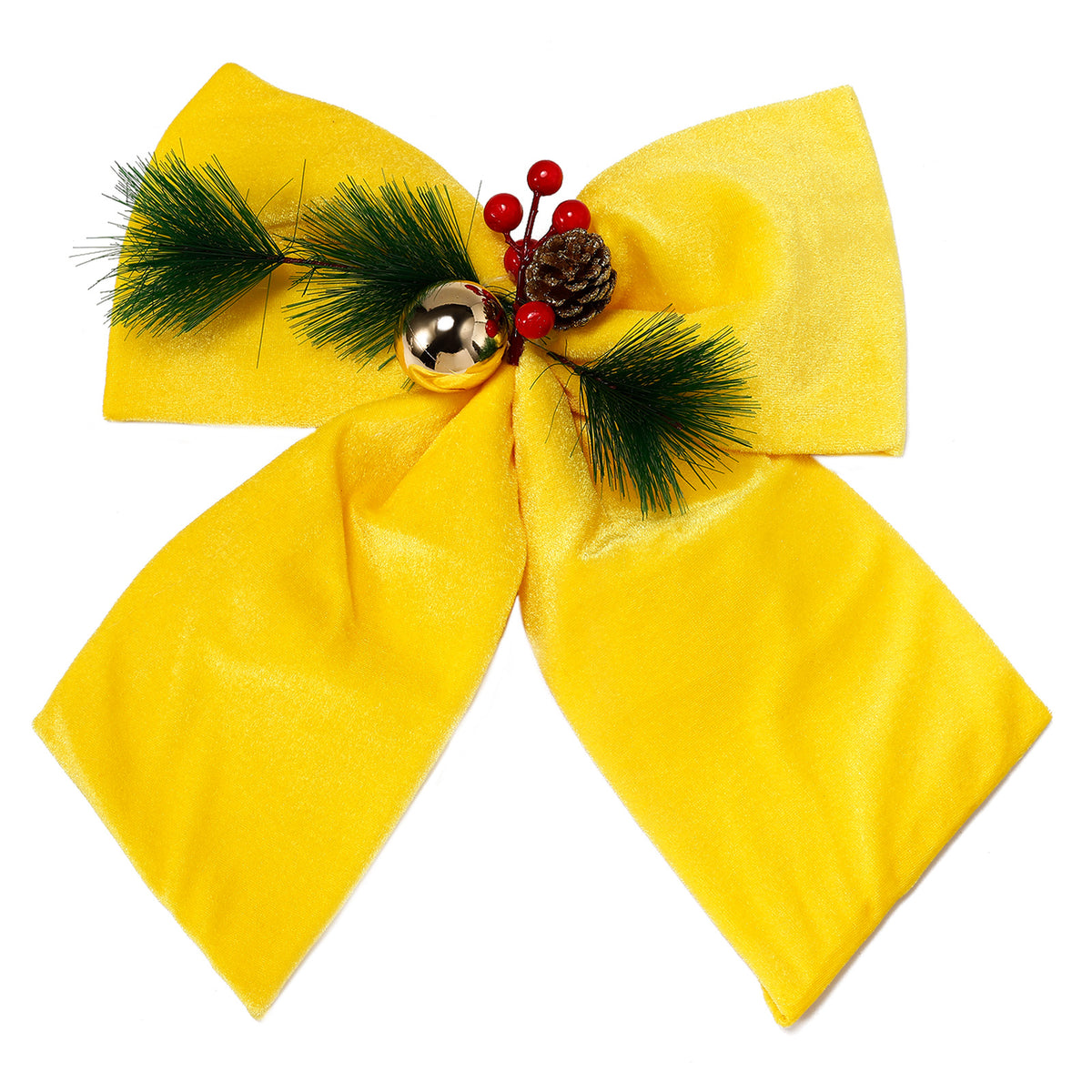 Allgala Gold Velvet Christmas Bows – 6 Pack
