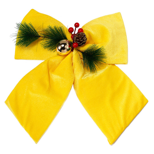 Allgala Gold Velvet Christmas Bows – 6 Pack