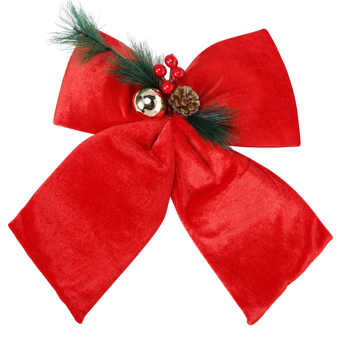 Allgala Red Velvet Christmas Bows – 6 Pack