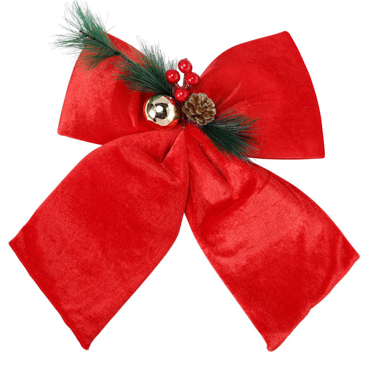 Allgala Red Velvet Christmas Bows – 6 Pack