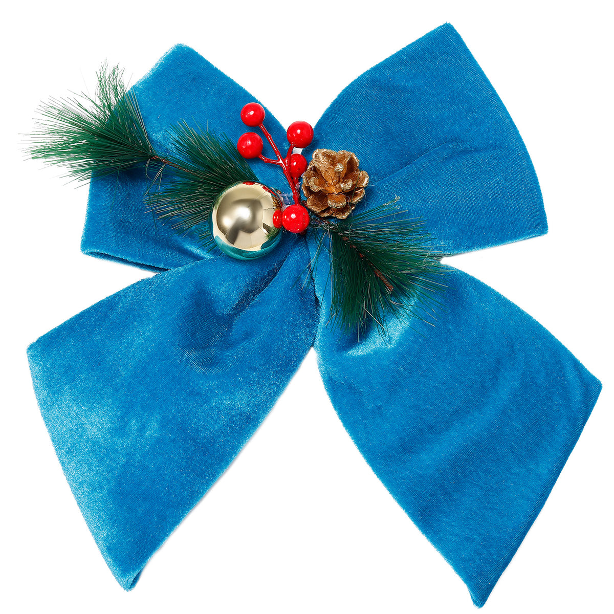 Allgala Blue Velvet Christmas Bows – 6 Pack