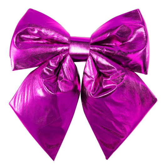 Allgala Magenta Metallic Foil Christmas Bows – 6 Pack