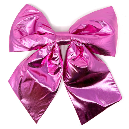 Allgala Pink Metallic Foil Christmas Bows – 6 Pack