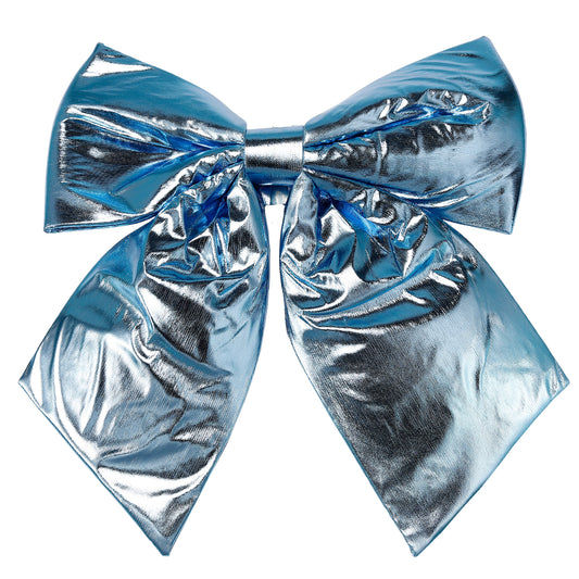 Allgala Light Blue Metallic Foil Christmas Bows – 6 Pack