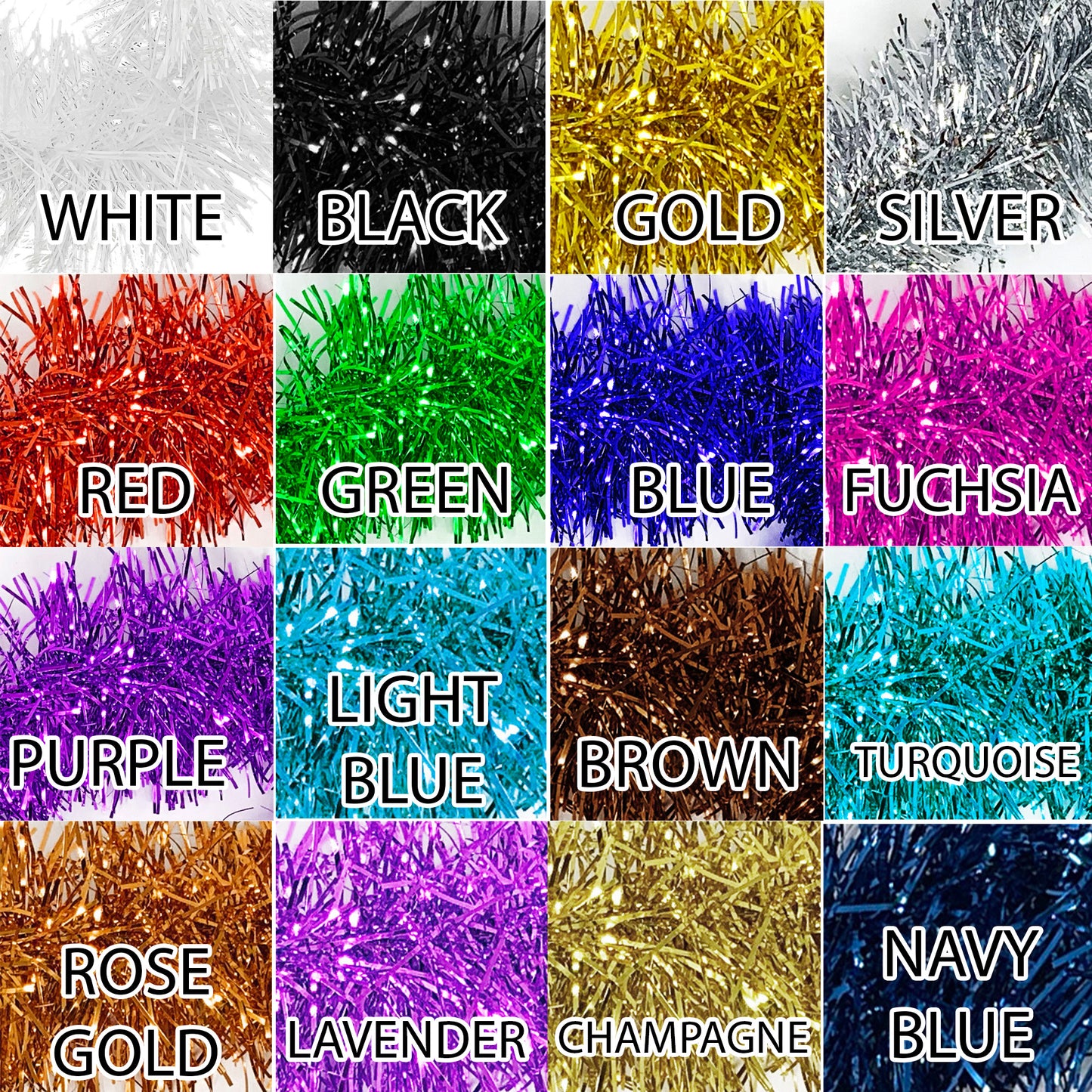 Allgala Christmas Garland 50 Feet Foil Tinsel Decoration for Holiday Tree Walll Rail Home Office Even