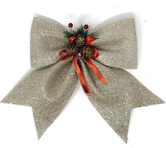 Allgala Christmas Decorative Bows for Wreaths, Garlands & Christmas Trees – Champagne