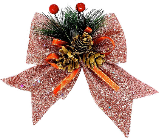 Allgala Christmas Decorative Bows for Wreaths, Garlands & Christmas Trees – Pink