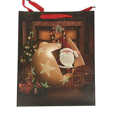 Allgala 12-PC Premium Christmas Gift Bags, 13" glitter
