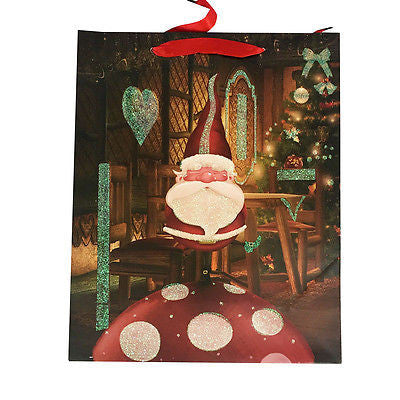 Allgala 12-PC Premium Christmas Gift Bags, 13" glitter